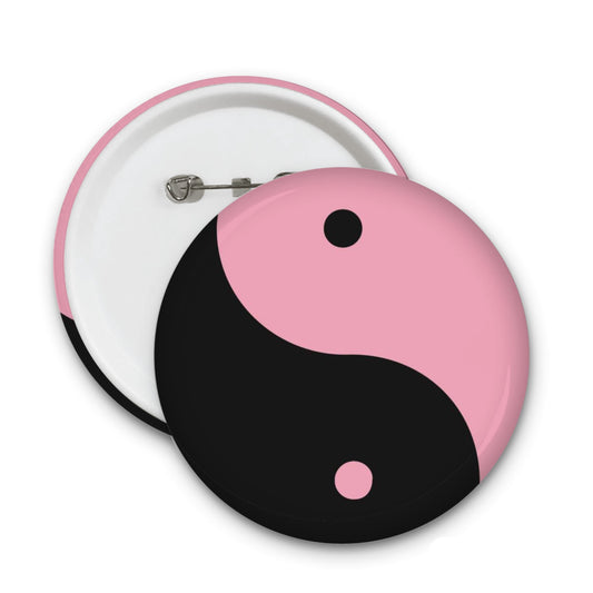 Pink yin yang badge