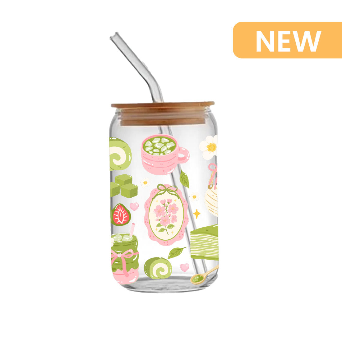 Cozy Matcha- Glass sipper