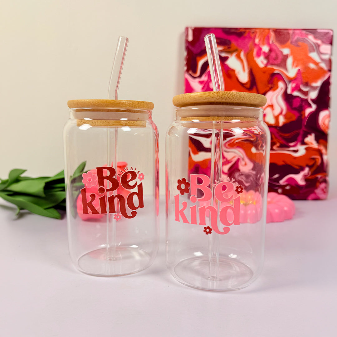 Be kind - Glass sipper