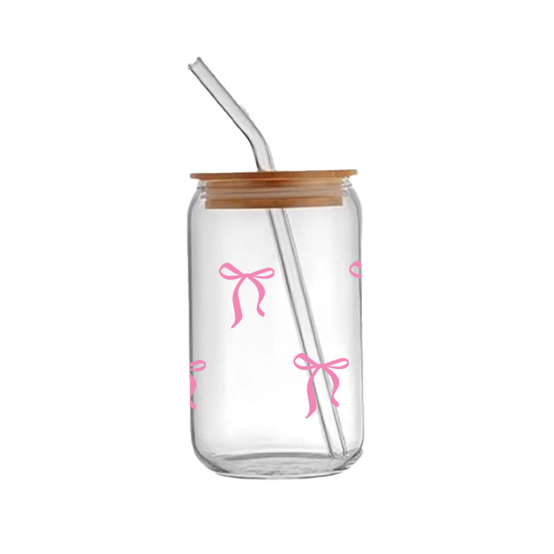 Pink bow - Glass sipper
