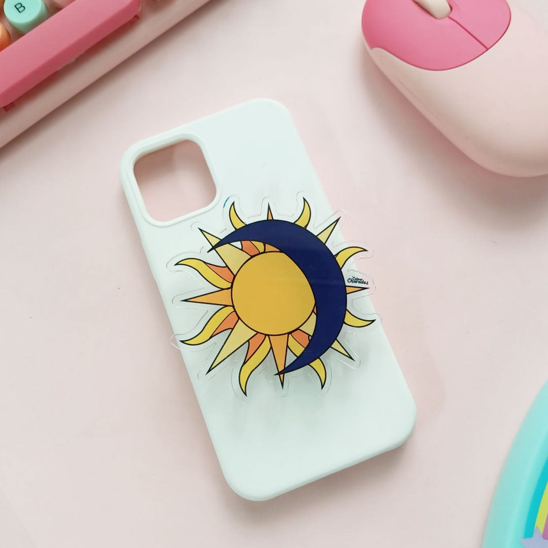 Sun moon phone grip