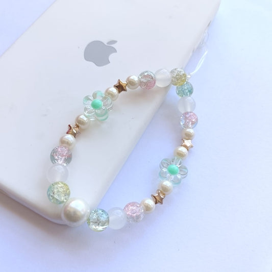Green flower Phone charm