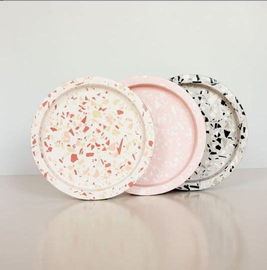 Concrete Terrazzo circle tray