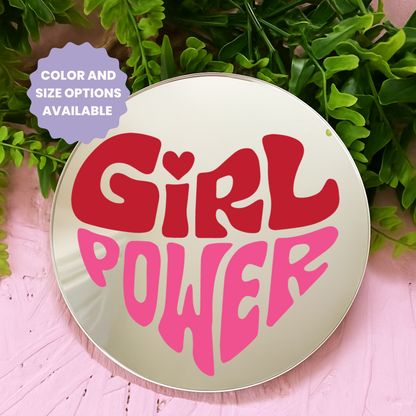 Girl power  | Stick-On Affirmation mirror for Your Wall
