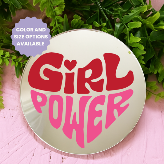 Girl power  | Stick-On Affirmation mirror for Your Wall