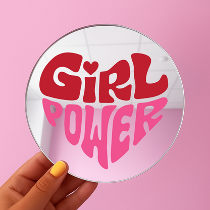 Girl power  | Stick-On Affirmation mirror for Your Wall