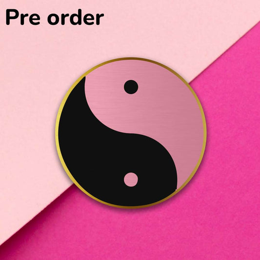 Pink yin yang pin