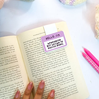 Introverted but willing to discuss books Magnetic Bookmark
