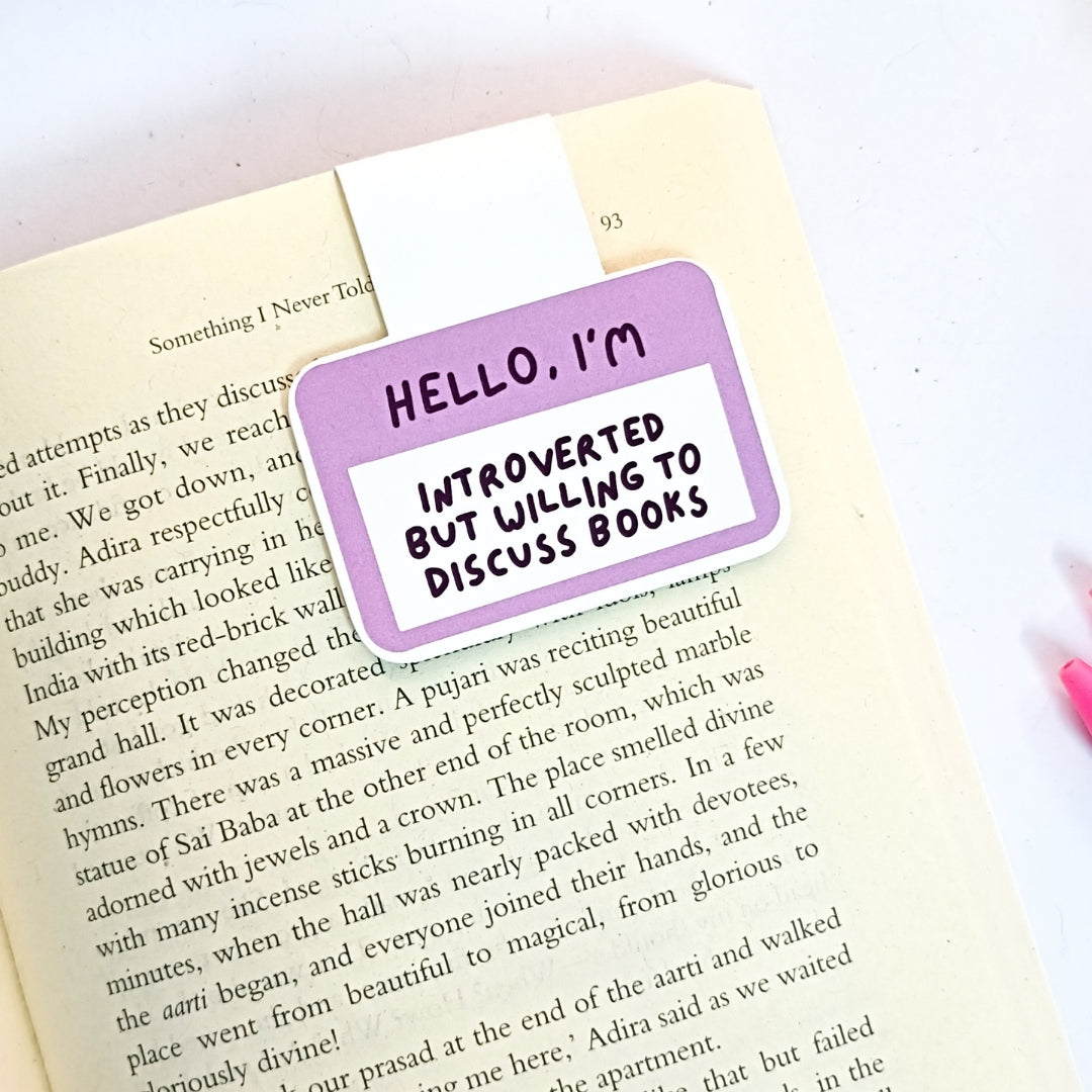 Introverted but willing to discuss books Magnetic Bookmark