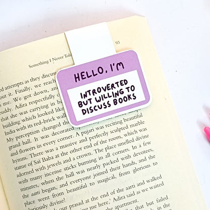 Introverted but willing to discuss books Magnetic Bookmark