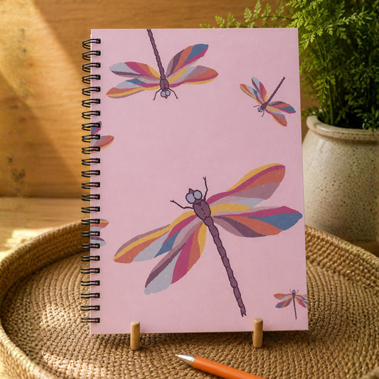 Dragonfly Dreams A4 Wiro Notebook | Illustrated Wire-Bound Diary