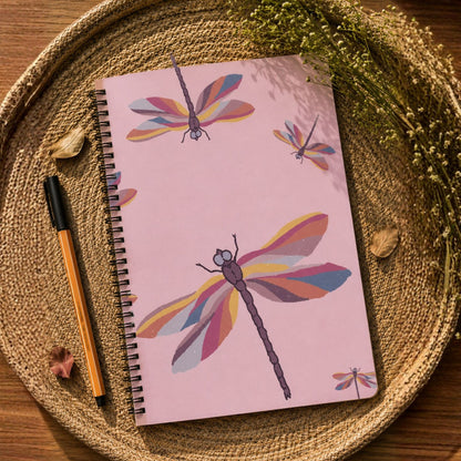 Dragonfly Dreams A4 Wiro Notebook | Illustrated Wire-Bound Diary