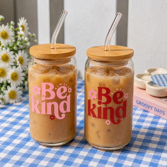 Be kind - Glass sipper