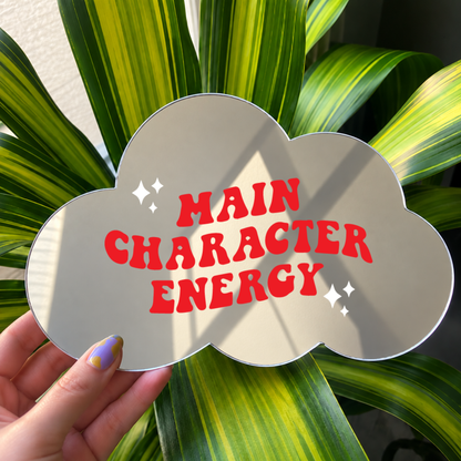 Main character energy | Cloud-Shaped Stick-On Affirmation Mirror