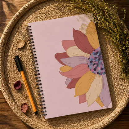 Golden Bloom A4 Wiro Notebook | Floral Wire-Bound Journal