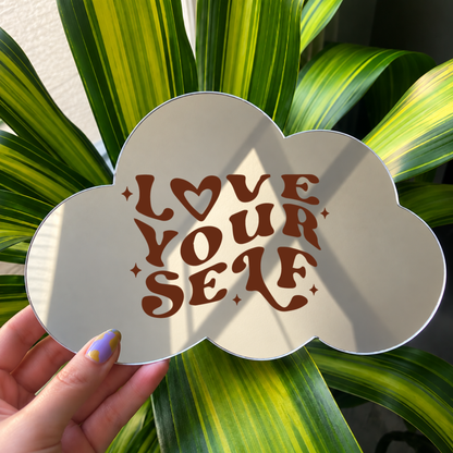 Love yourself | Cloud-Shaped Stick-On Affirmation Mirror
