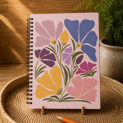 Wildflower Bouquet A4 Wiro Notebook | Floral Wire-Bound Journal