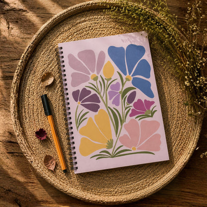 Wildflower Bouquet A4 Wiro Notebook | Floral Wire-Bound Journal