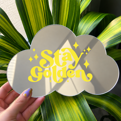 Stay golden | Cloud-Shaped Stick-On Affirmation Mirror