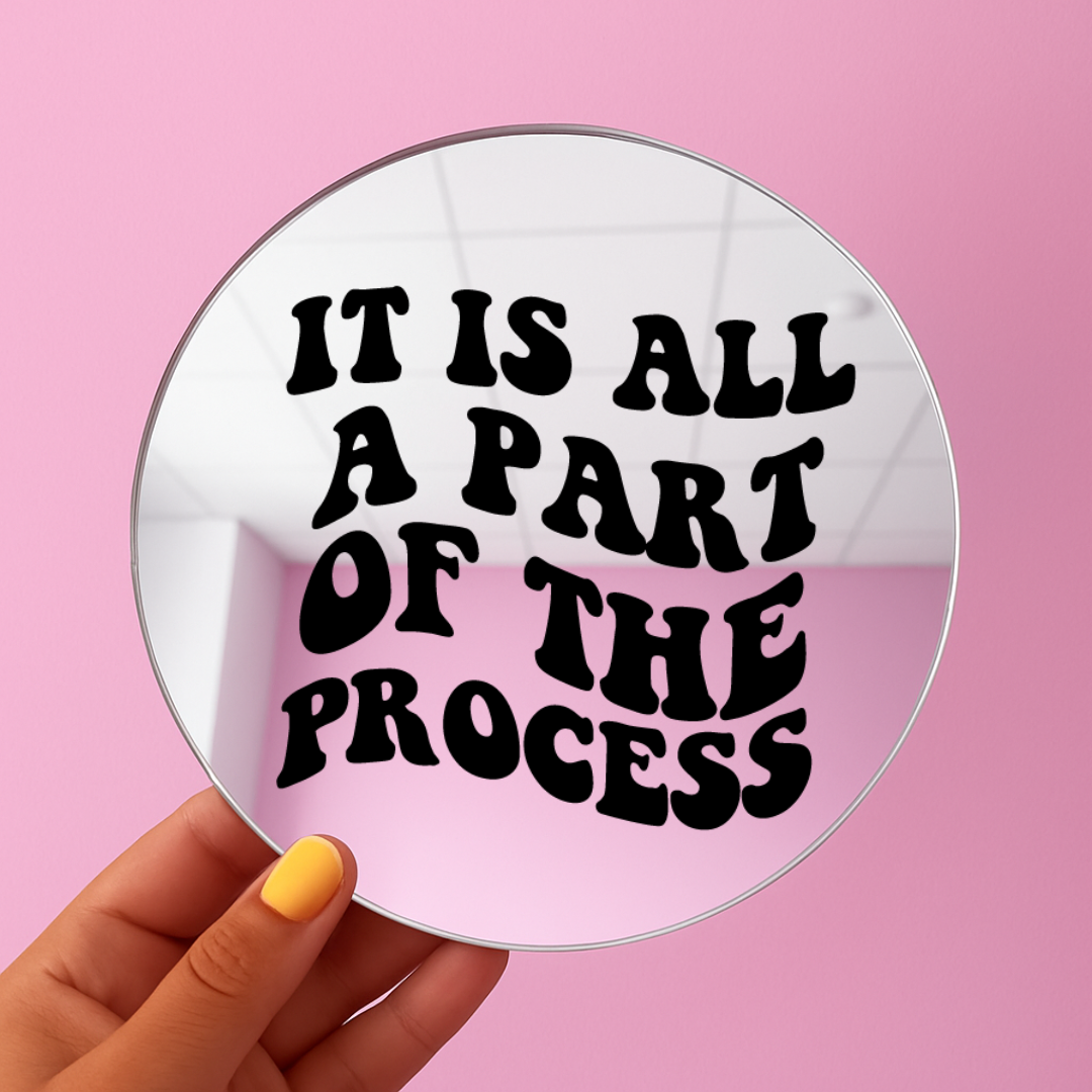 Its all part of the process | Stick-On Affirmation mirror for Your Wall