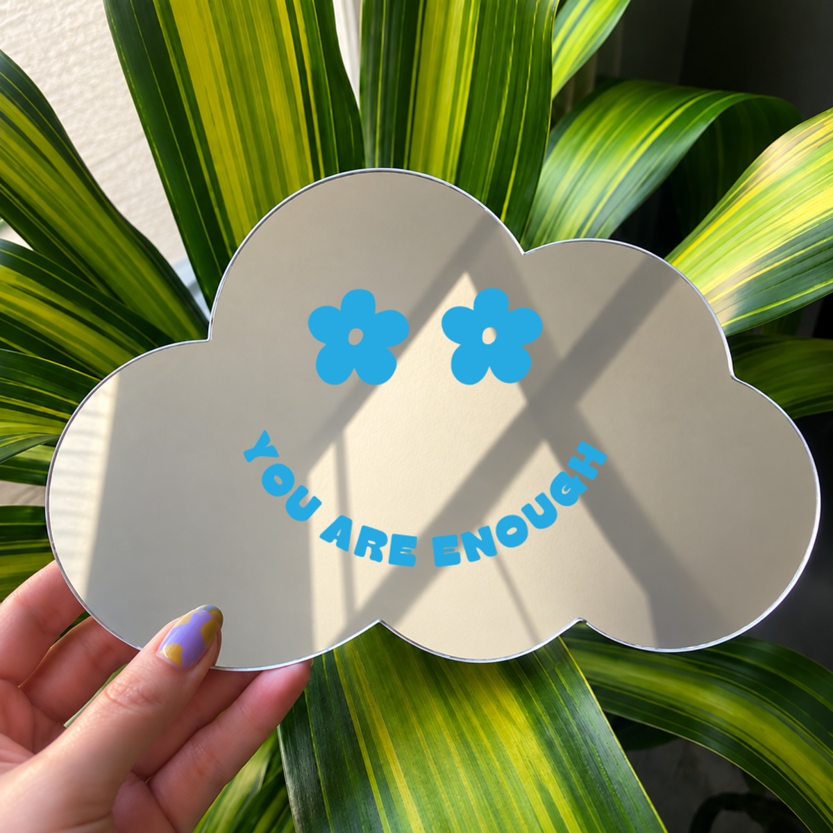 You are enough| Cloud-Shaped Stick-On Affirmation Mirror