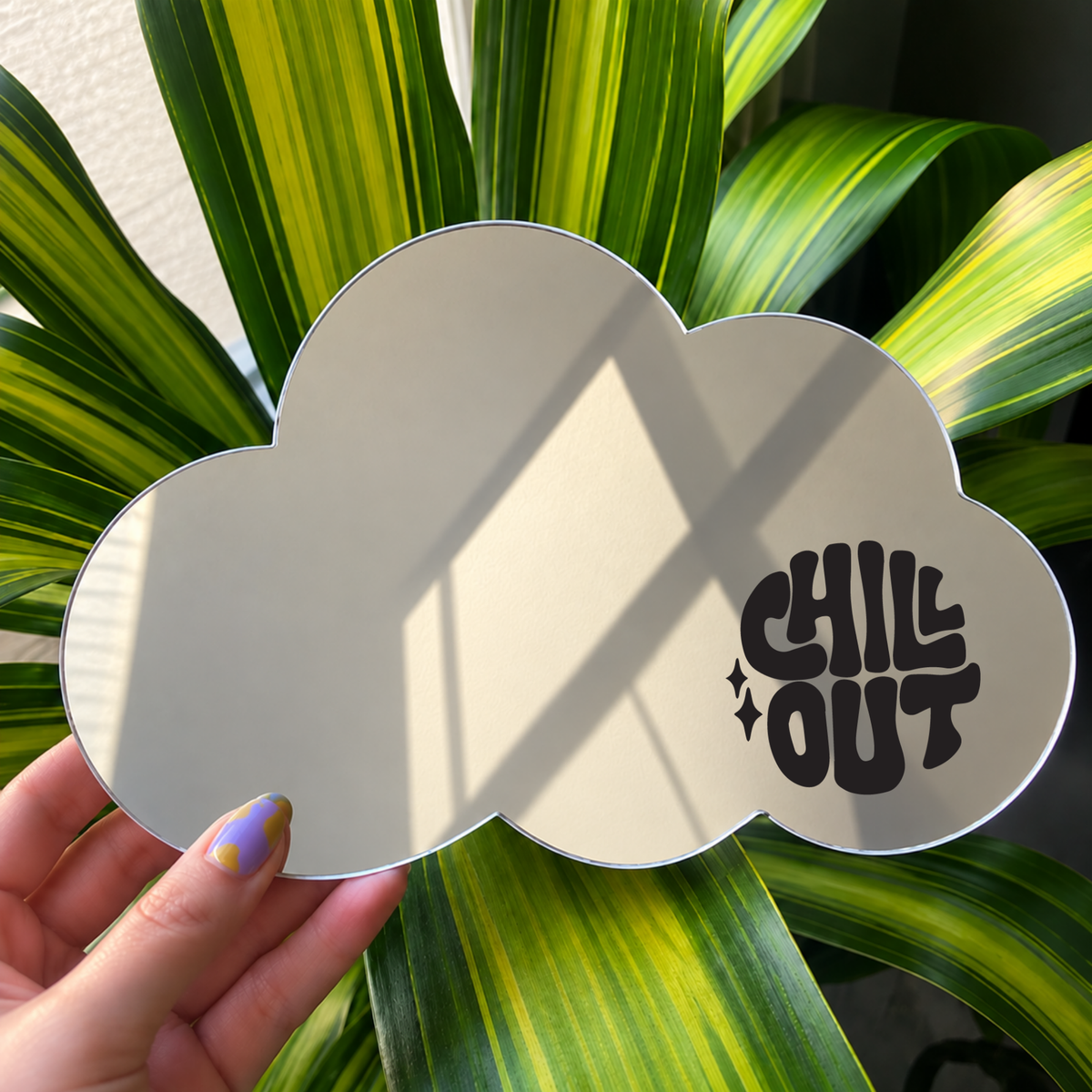 Chill out | Cloud-Shaped Stick-On Affirmation Mirror