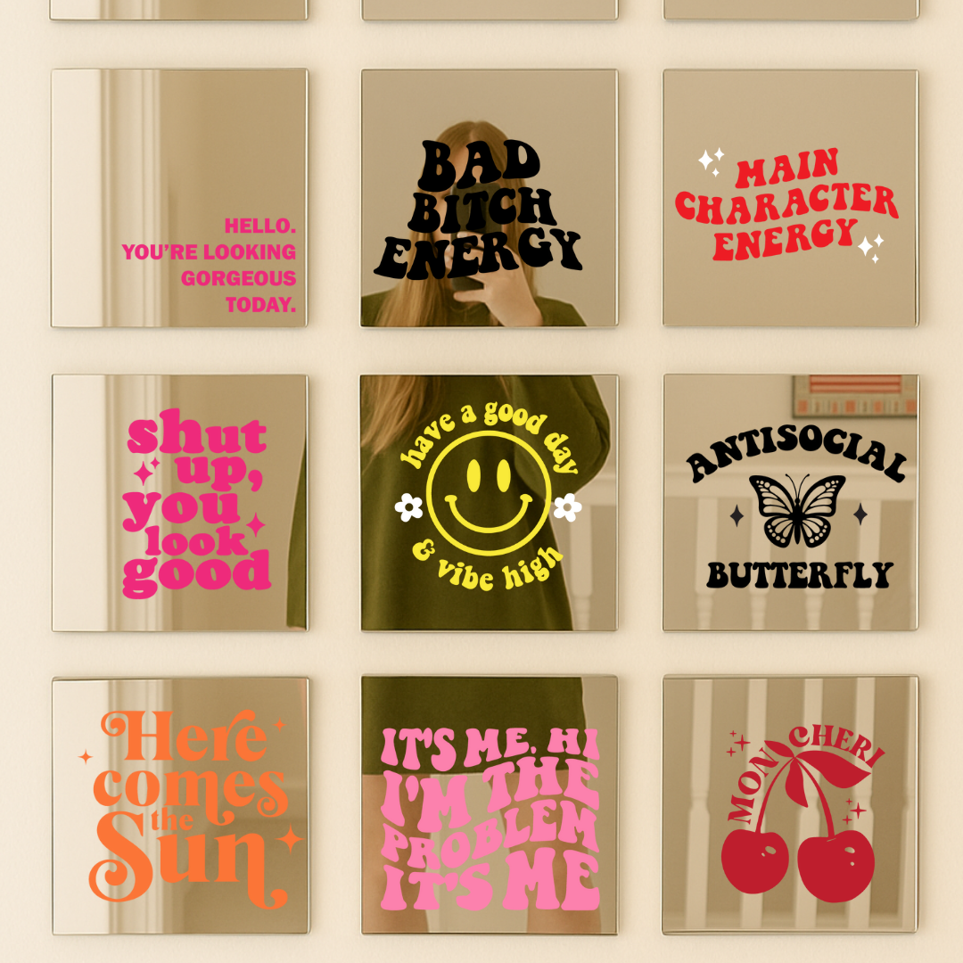 Bitch mode | Stick-On Affirmation mirror for Your Wall