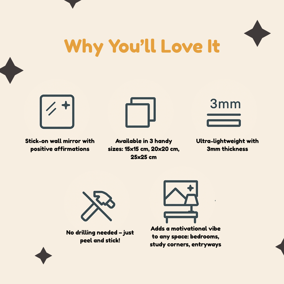 Bitch mode | Stick-On Affirmation mirror for Your Wall