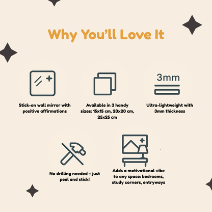 Bitch mode | Stick-On Affirmation mirror for Your Wall