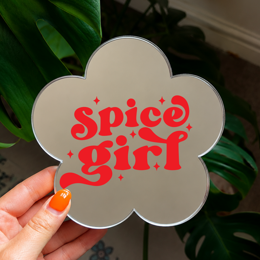 Spice girl | Flower Shaped Stick-On Affirmation Mirror