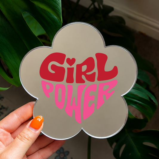Girl power| Flower Shaped Stick-On Affirmation Mirror