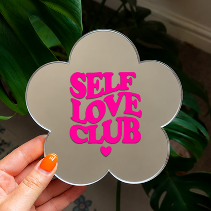 Self love club | Flower Shaped Stick-On Affirmation Mirror