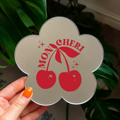 Mon cheri| Flower Shaped Stick-On Affirmation Mirror