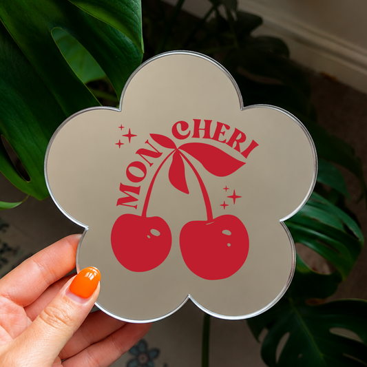 Mon cheri| Flower Shaped Stick-On Affirmation Mirror
