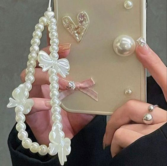 Pearl Bow Phone charm