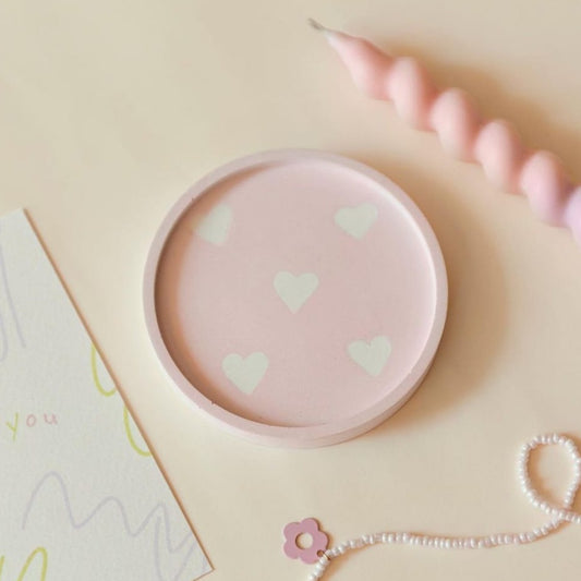 Concrete Heart pink tray