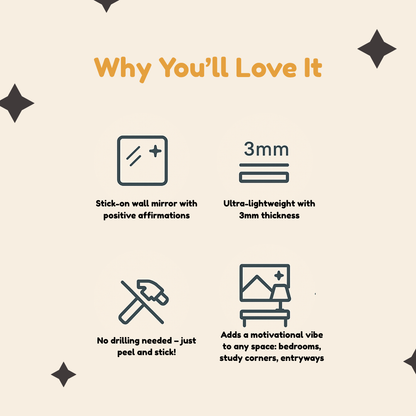 Tu toh full vibe hai, yaar | Cloud-Shaped Stick-On Affirmation Mirror