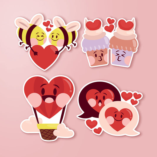 Valentines laptop & mobile Stickers