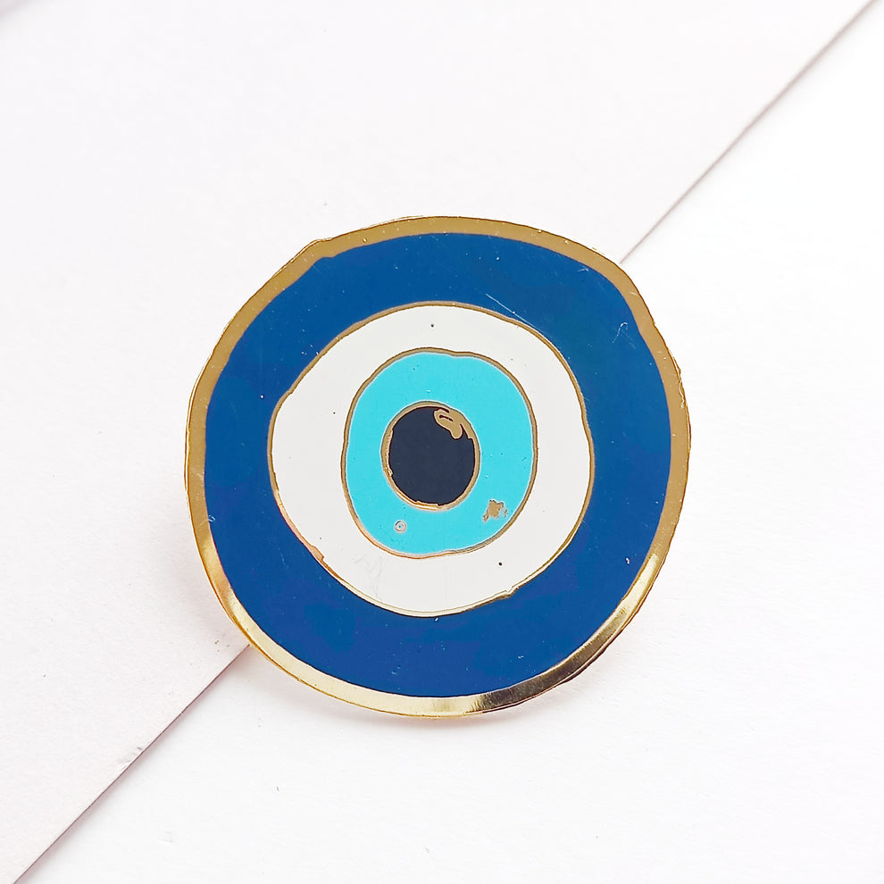 Eye Shaped Pin Evil eye pin – Colourcharades