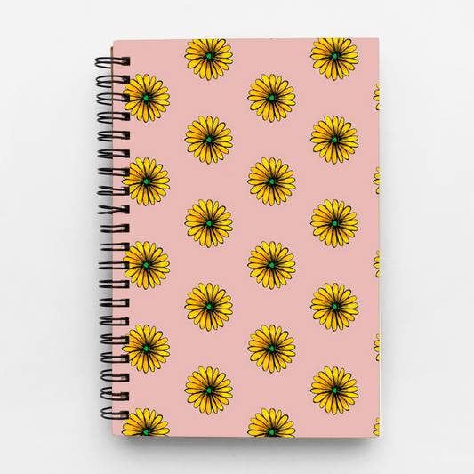 Yellow daisy flower Wiro notebook