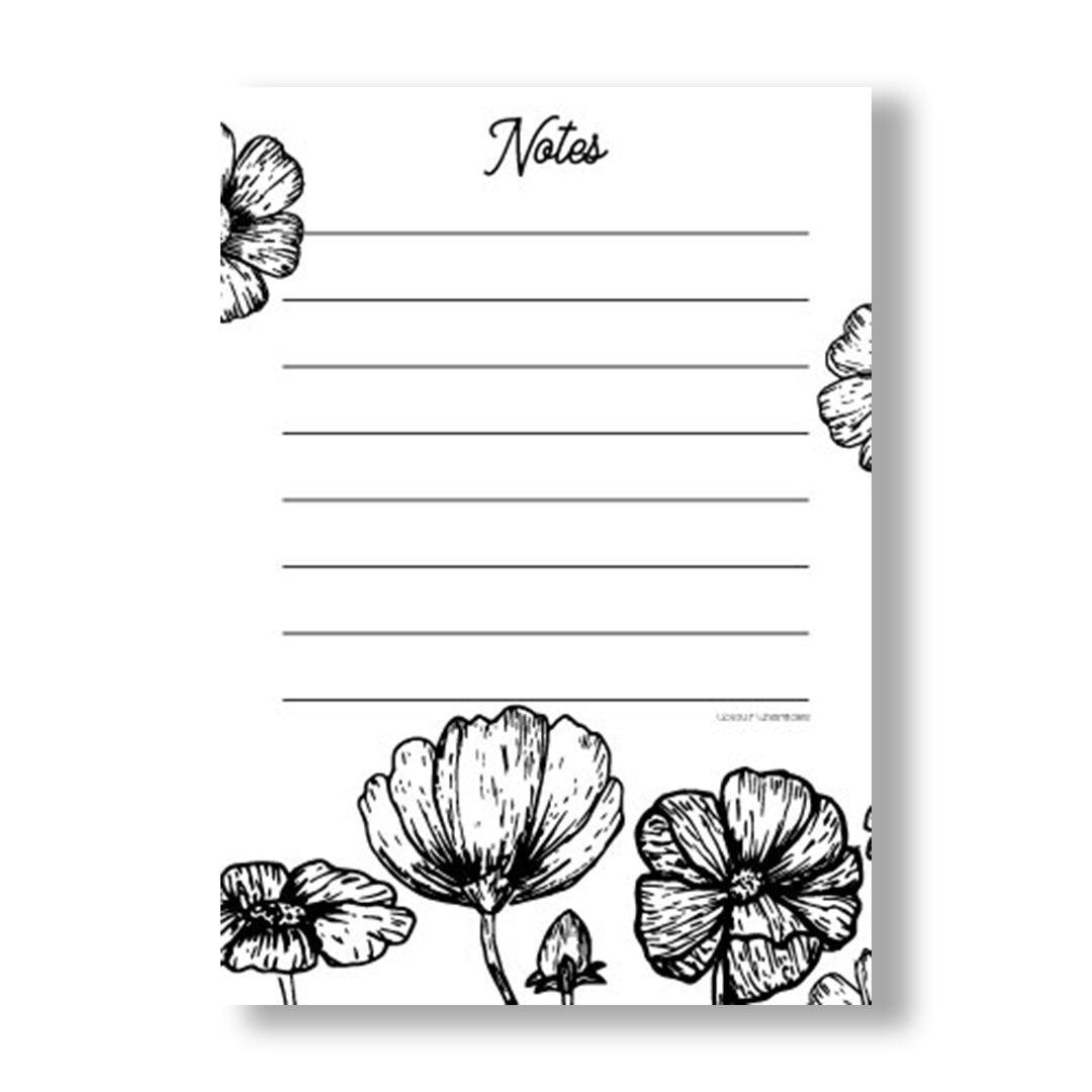 Flower notepad – Colourcharades